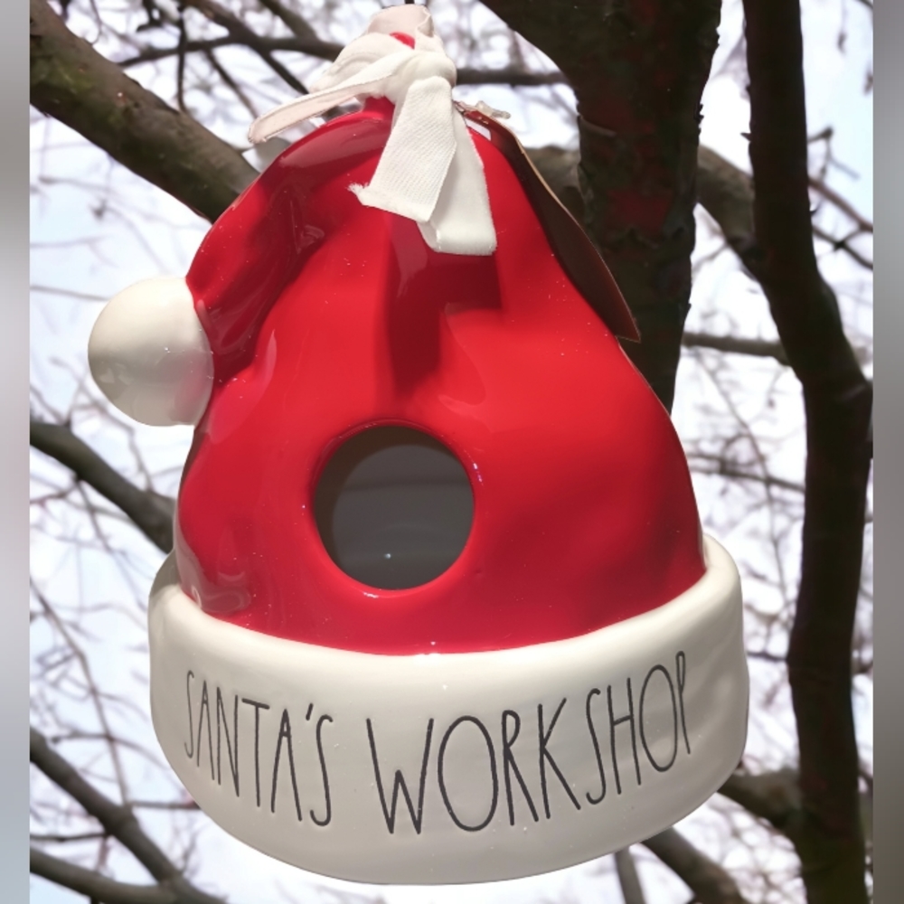 RAE DUNN Christmas Santas Workshop Birdhouse